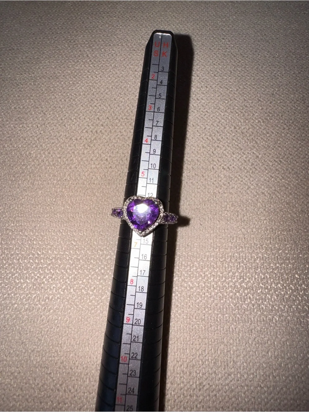 Amethyst Halo Silver Cocktail Ring - Purple